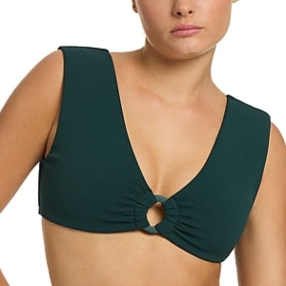 JETS Wide Strap O-Ring Swim Bikini Top Size 12 US / 16 AUS Forest Green - Picture 3 of 3